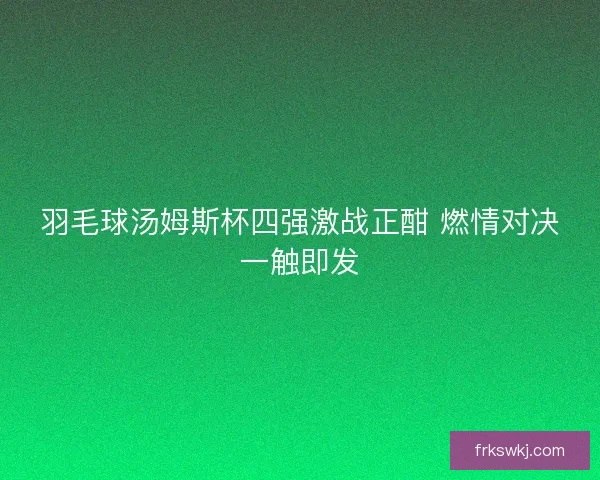 羽毛球汤姆斯杯四强激战正酣 燃情对决一触即发